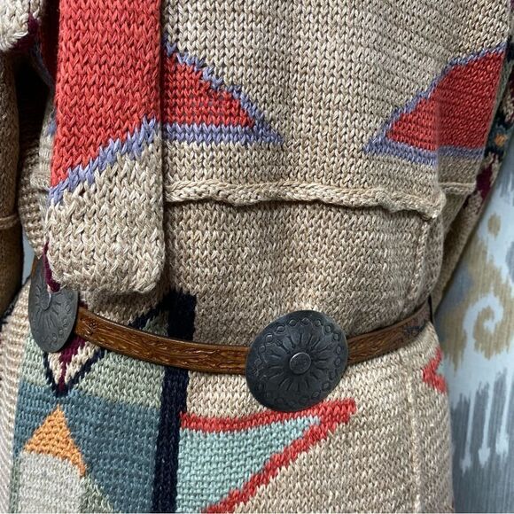 Ralph Lauren Handknit Southwestern Indian Blanket Patchwork Cardigan Sweater - Picture 15 of 16